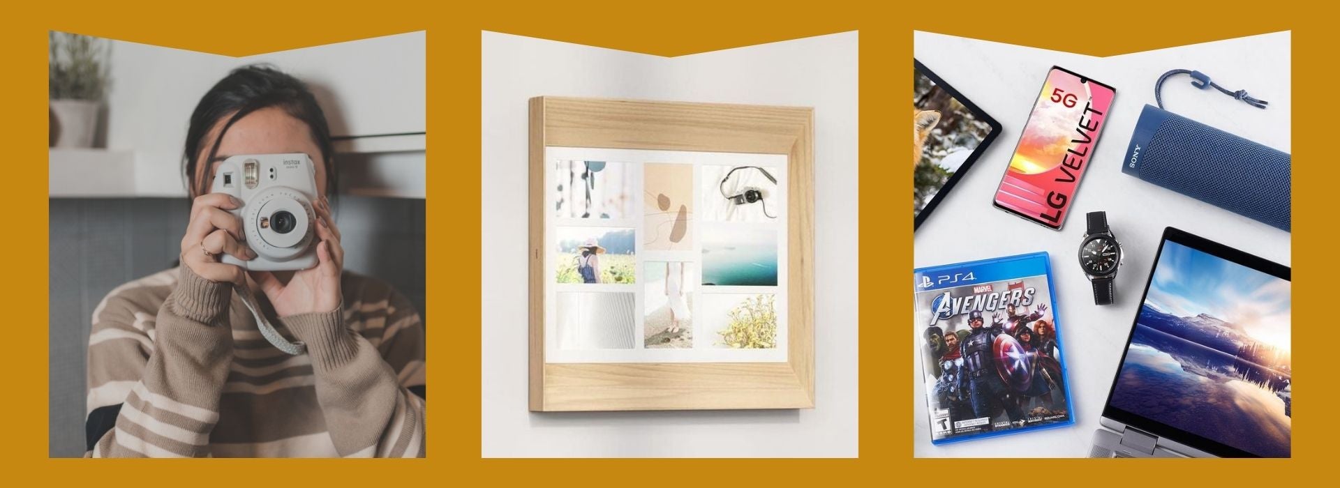 Instant camera, photo frame, video games