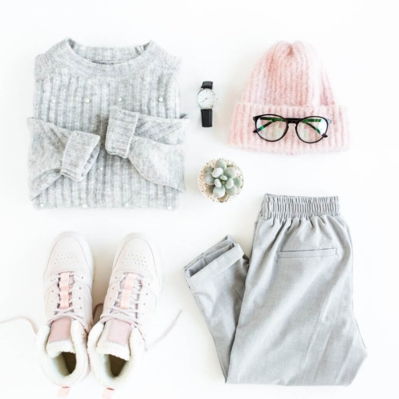Loungewear outfit flatlay