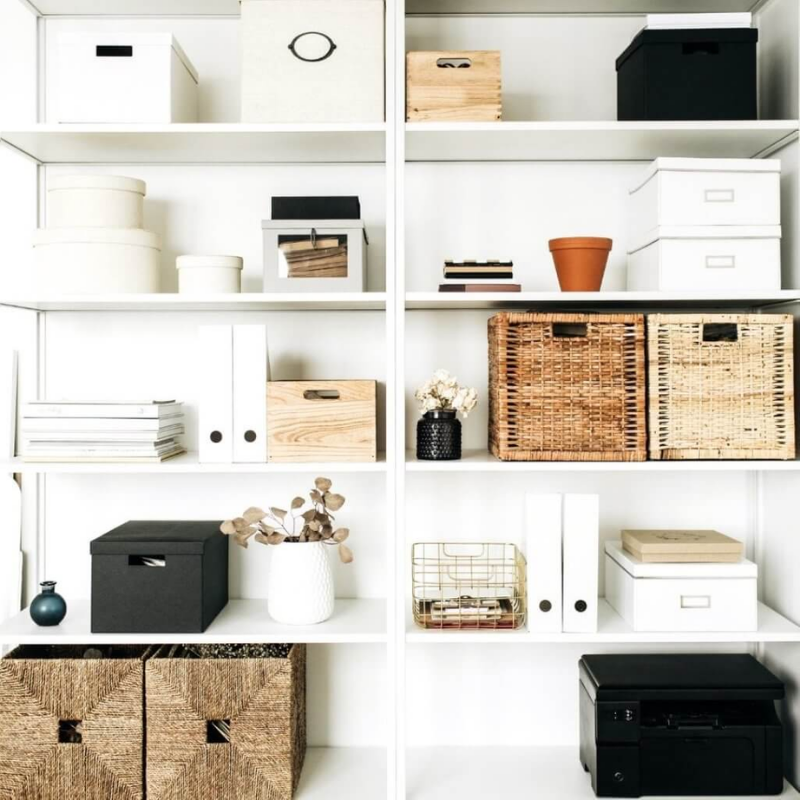 Counter storage with baskets