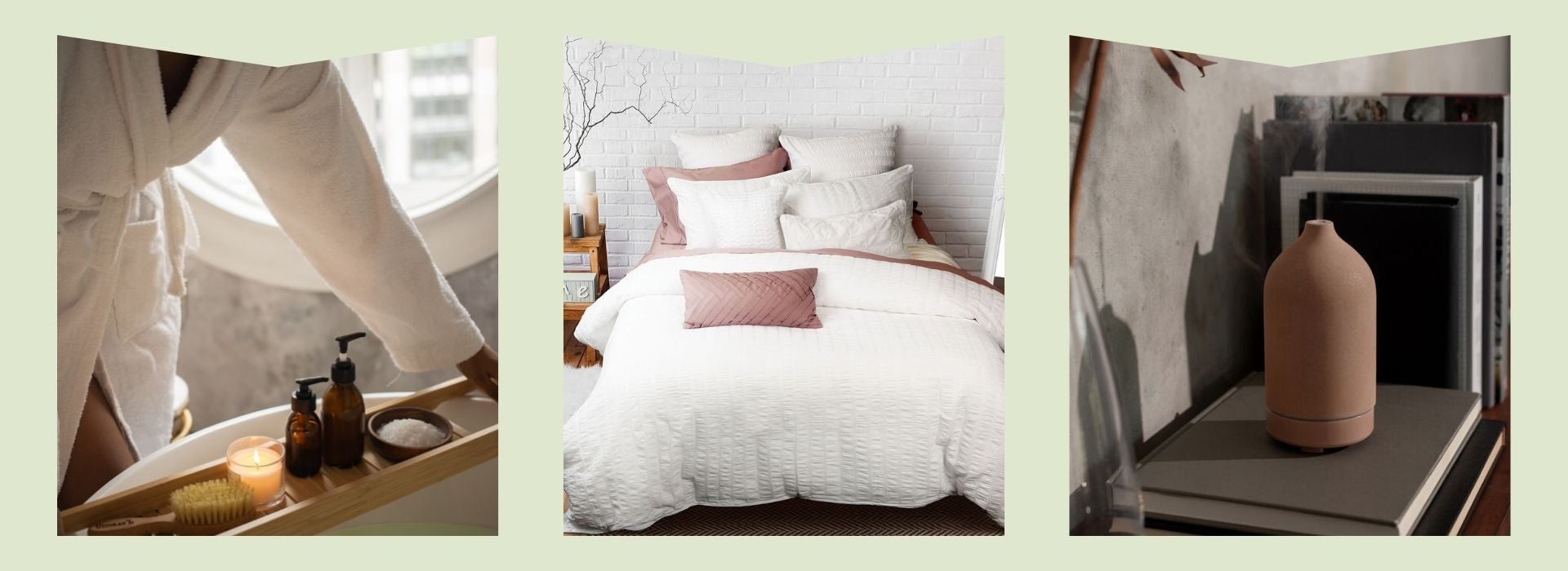 Robe, bedding, diffuser