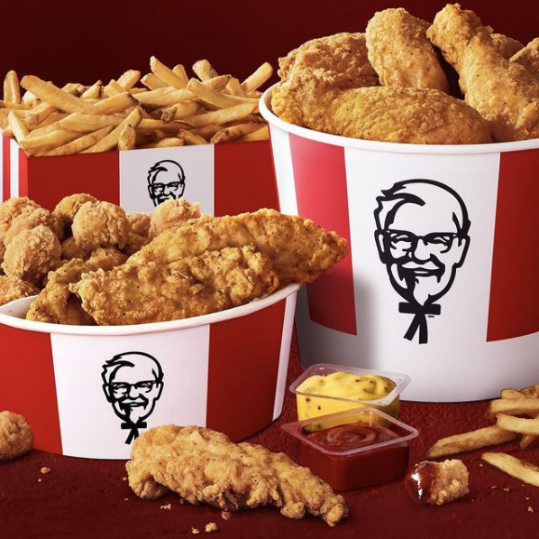 Buckets of chicken from KFC