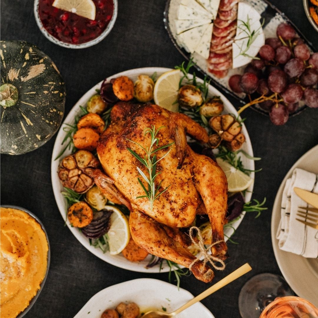 Turkey and a table of sides