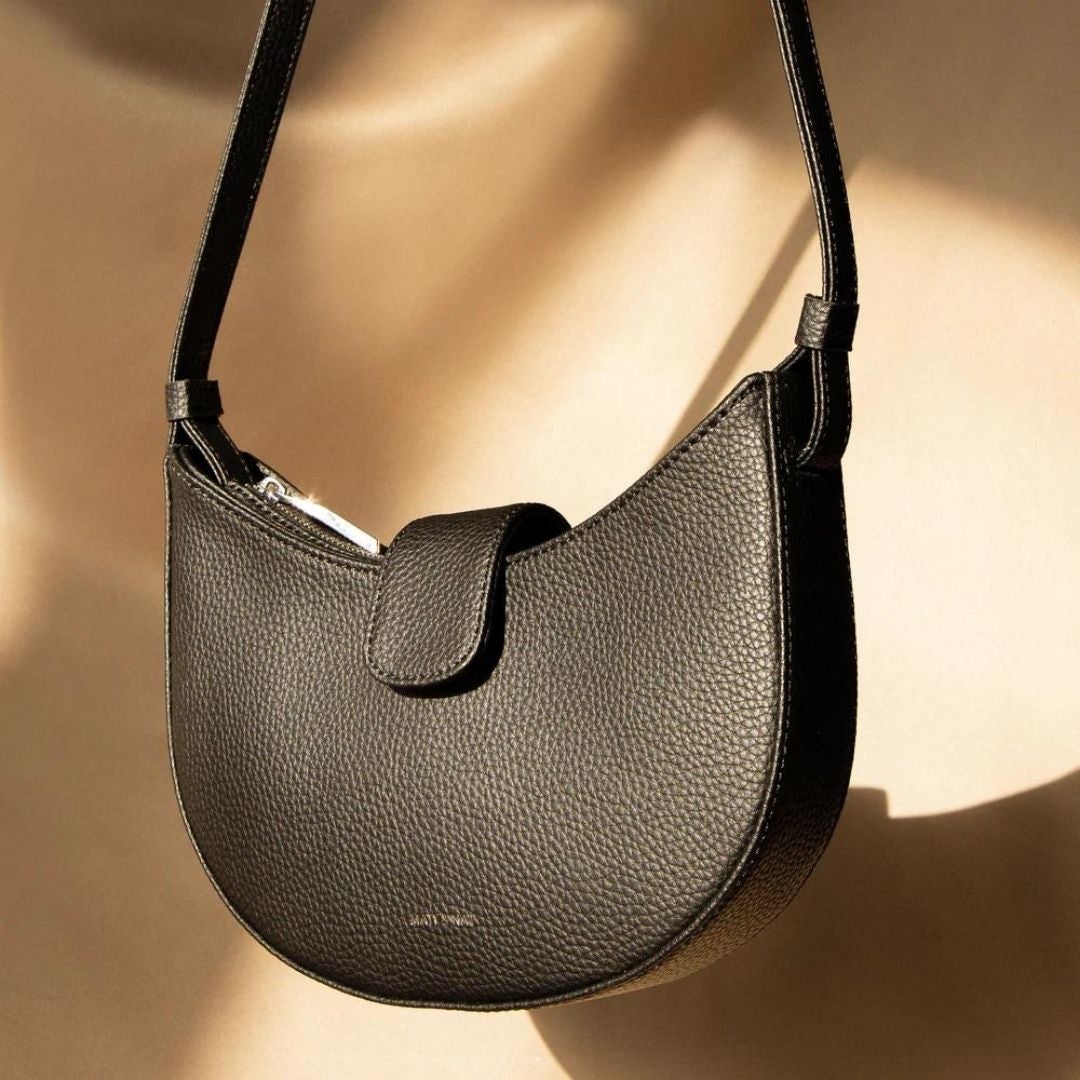 Black leather bag