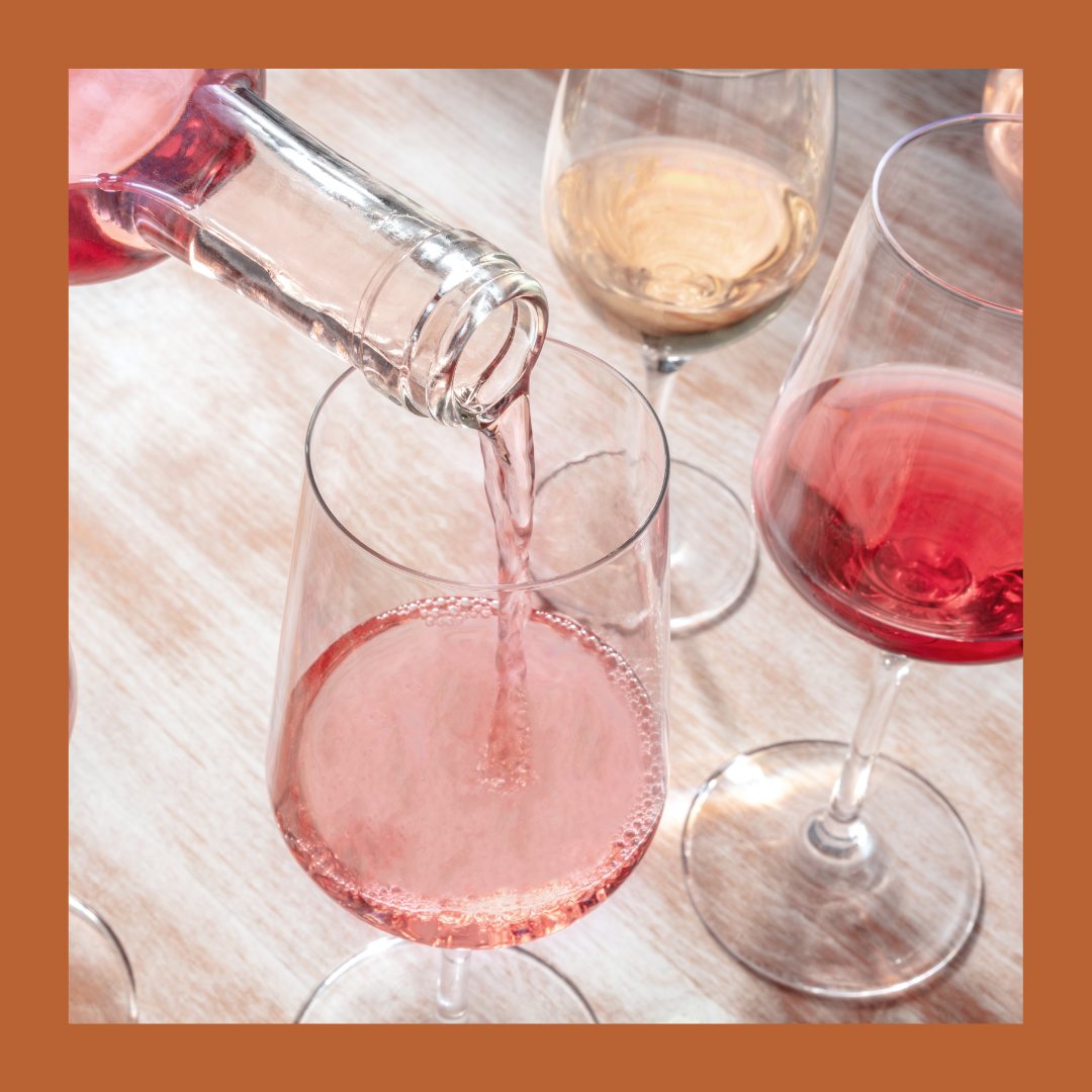 Pouring rosé in a glass